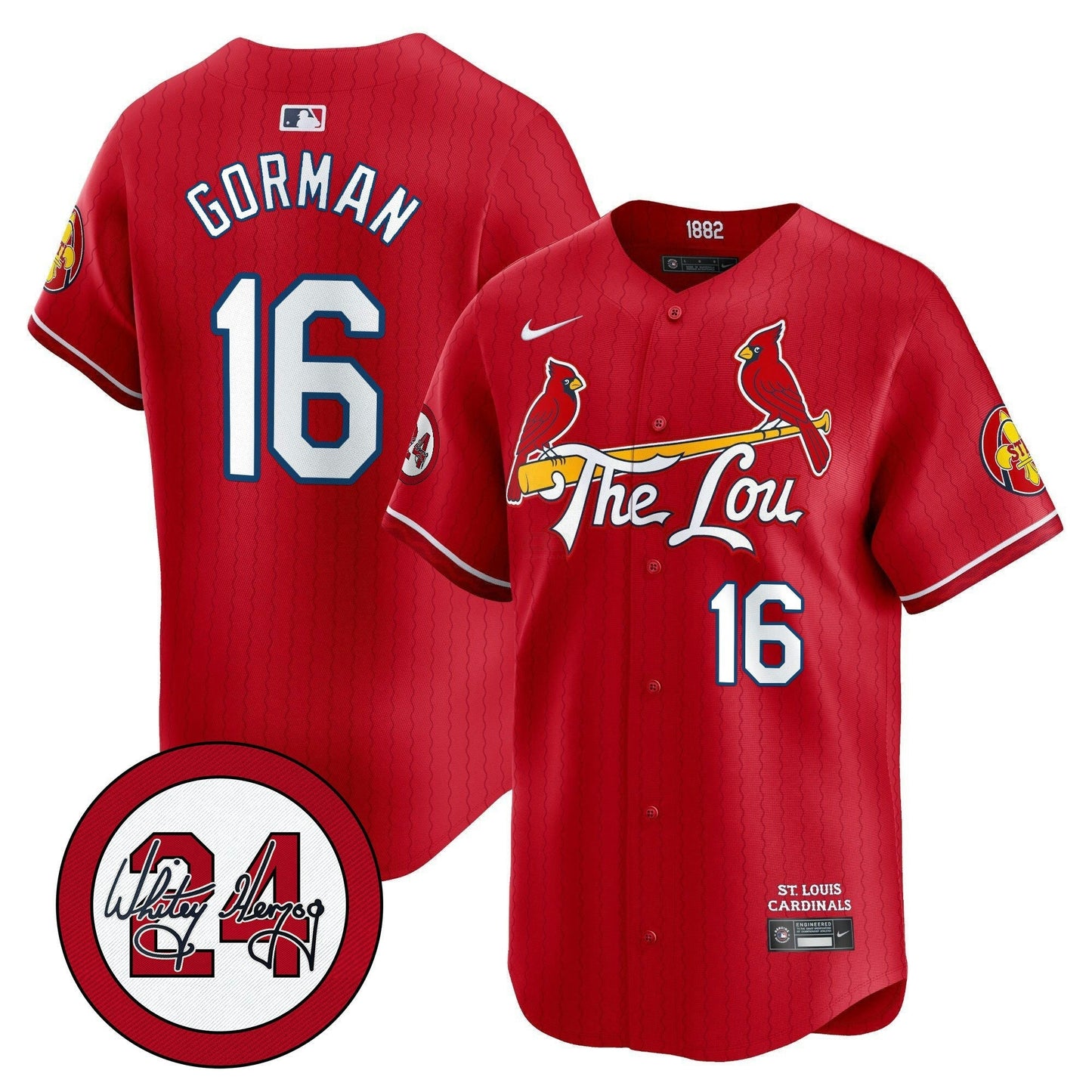 Camisa MLB Men’s St. Louis Whitey Herzog Patch Vapor Premier Limited Jersey