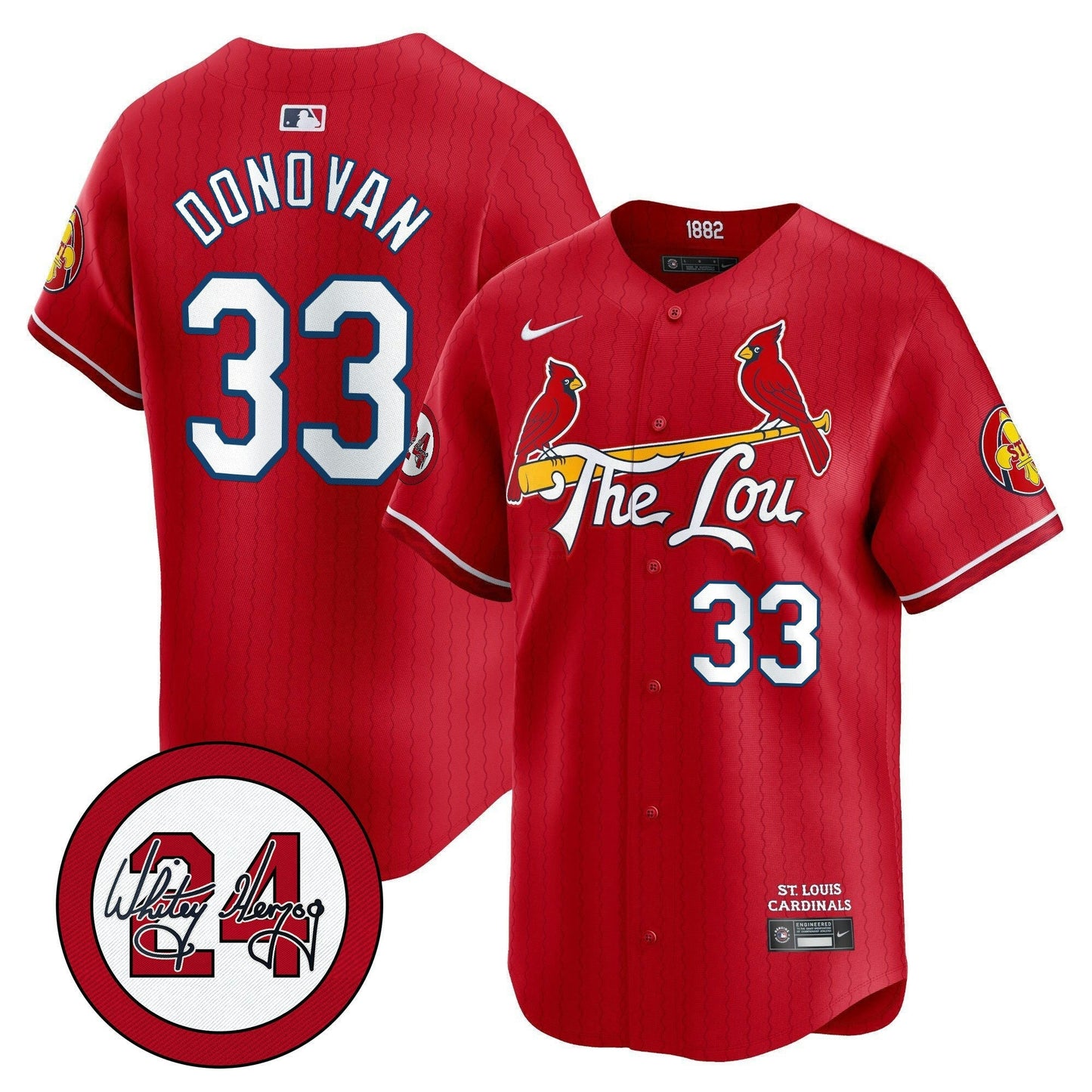Camisa MLB Men’s St. Louis Whitey Herzog Patch Vapor Premier Limited Jersey