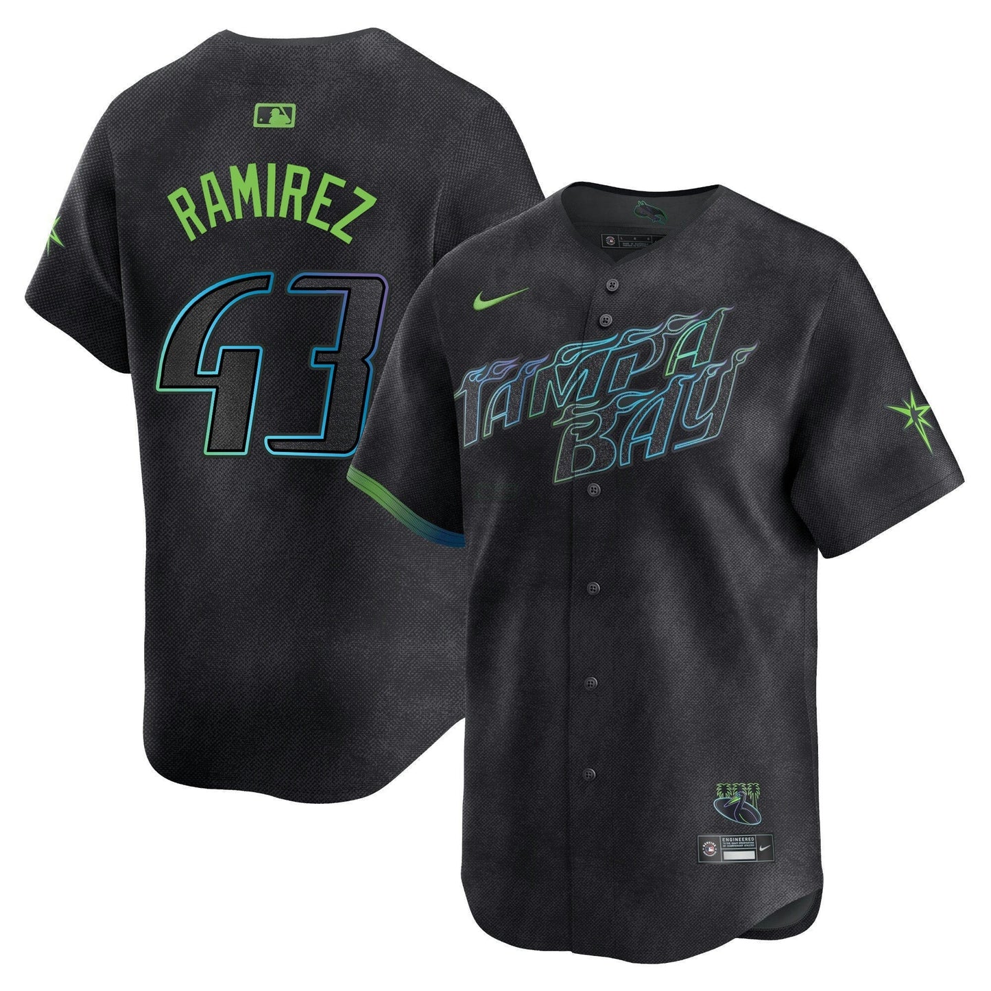 Camisa MLB Men’s Tampa Bay 2024 City Connect Vapor Premier Limited Jersey – Grafite