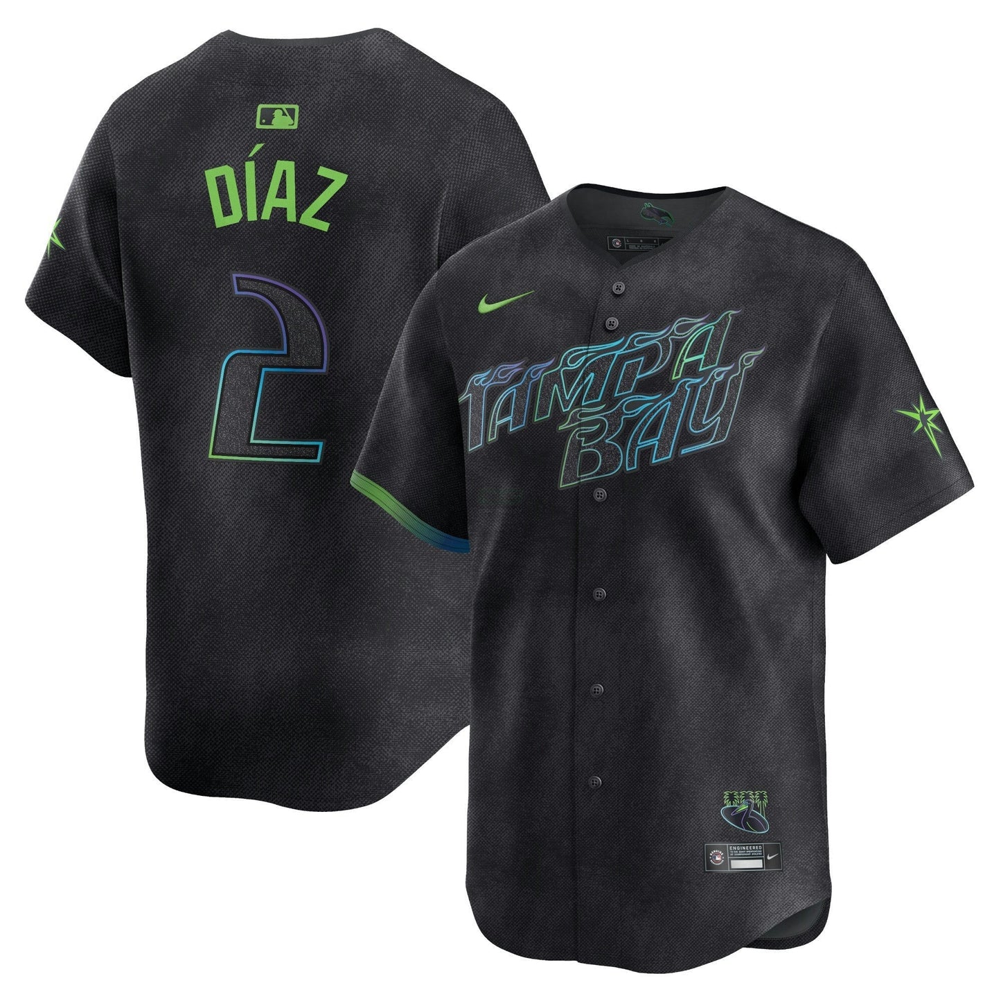 Camisa MLB Men’s Tampa Bay 2024 City Connect Vapor Premier Limited Jersey – Grafite