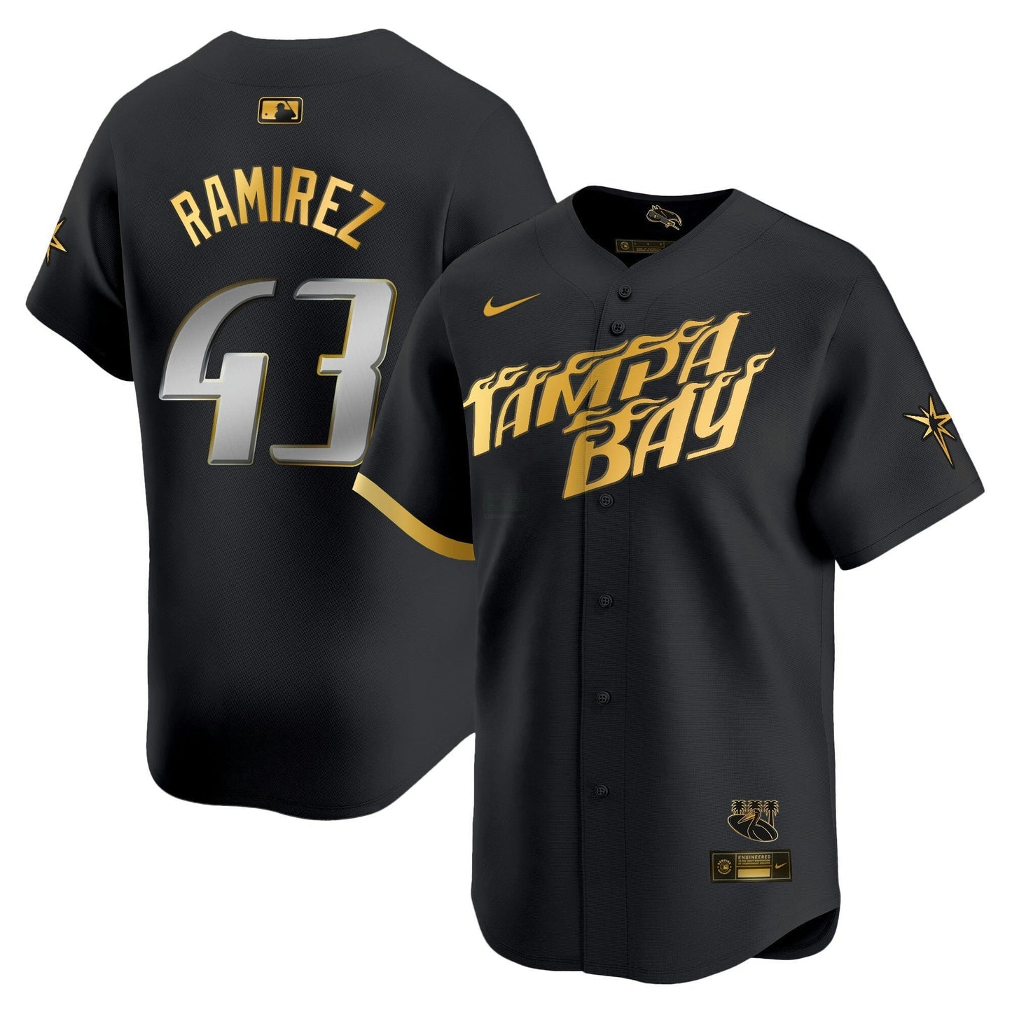 Camisa MLB Men’s Tampa Bay 2024 City Connect Vapor Premier Limited Jersey – Grafite