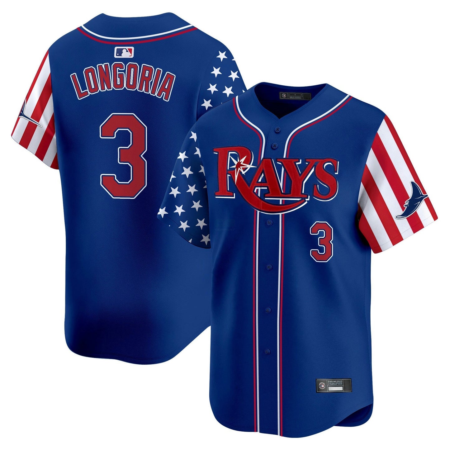 Camisa MLB Men’s Tampa Bay 2025 Independence Day Vapor Premier Limited Jersey