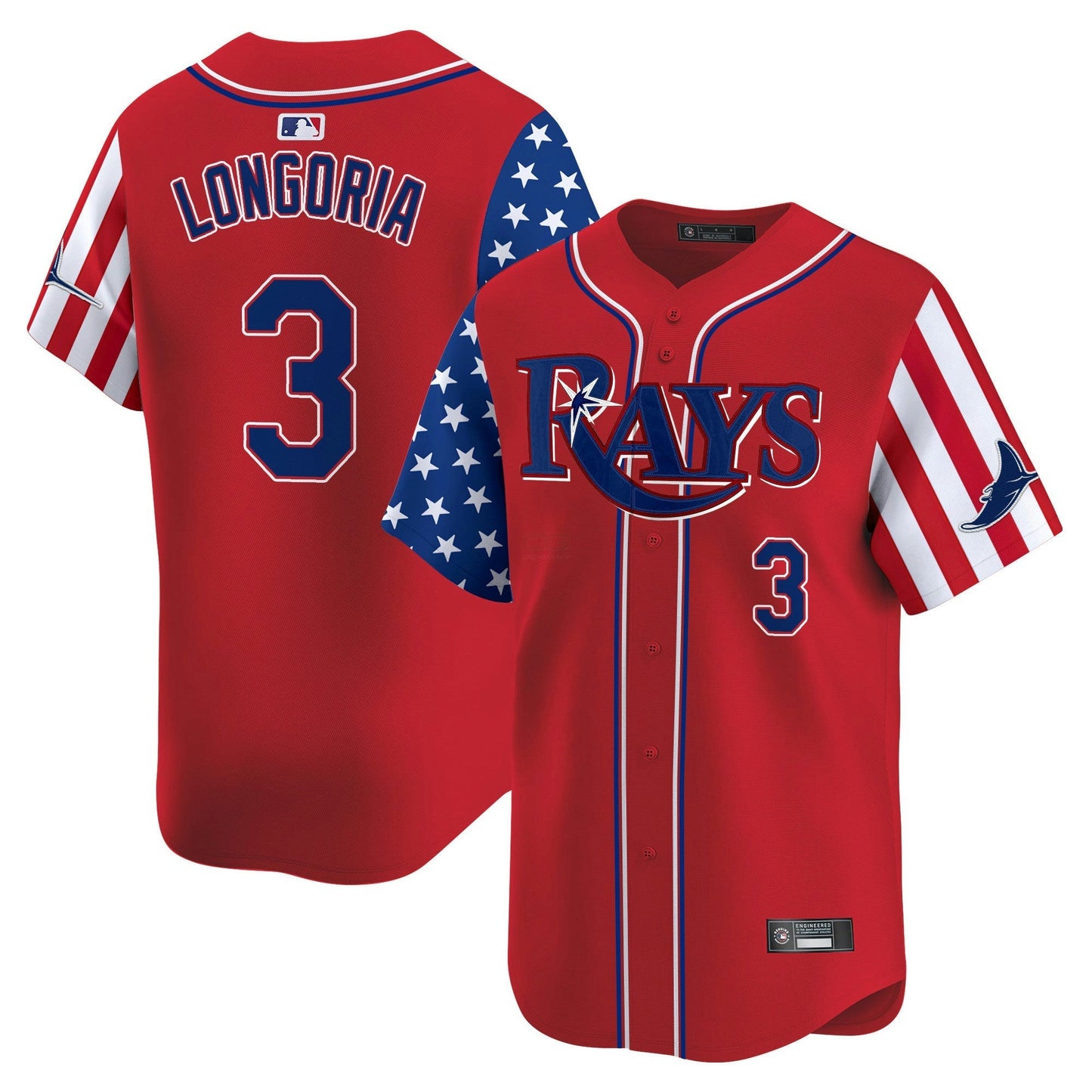 Camisa MLB Men’s Tampa Bay 2025 Independence Day Vapor Premier Limited Jersey