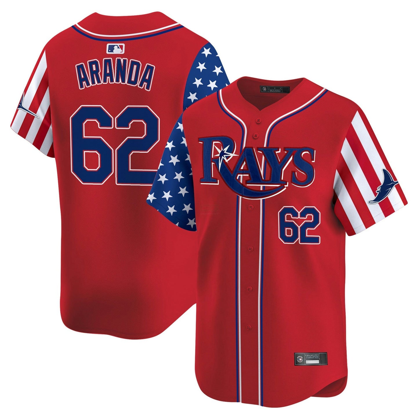 Camisa MLB Men’s Tampa Bay 2025 Independence Day Vapor Premier Limited Jersey