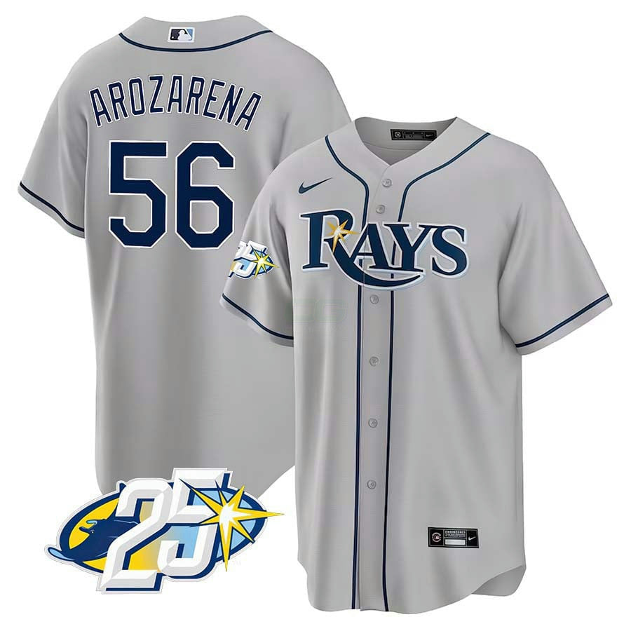 Camisa MLB Men’s Tampa Bay 25th Anniversary Patch Cool Base V2 Jersey