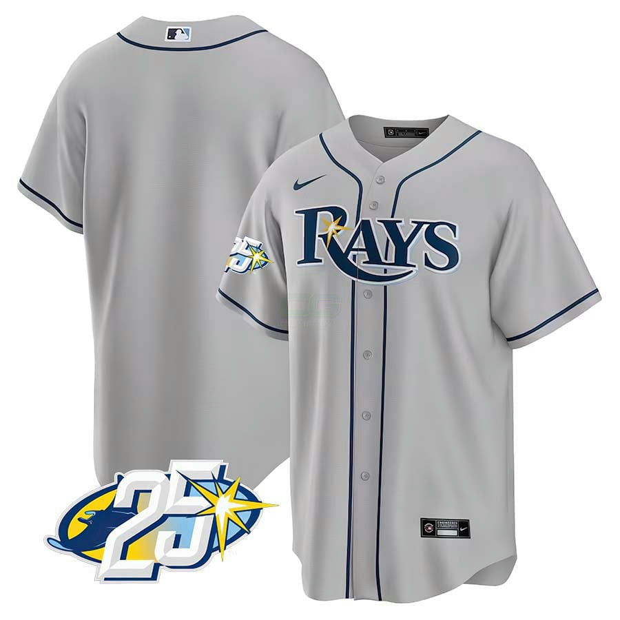 Camisa MLB Men’s Tampa Bay 25th Anniversary Patch Cool Base V2 Jersey