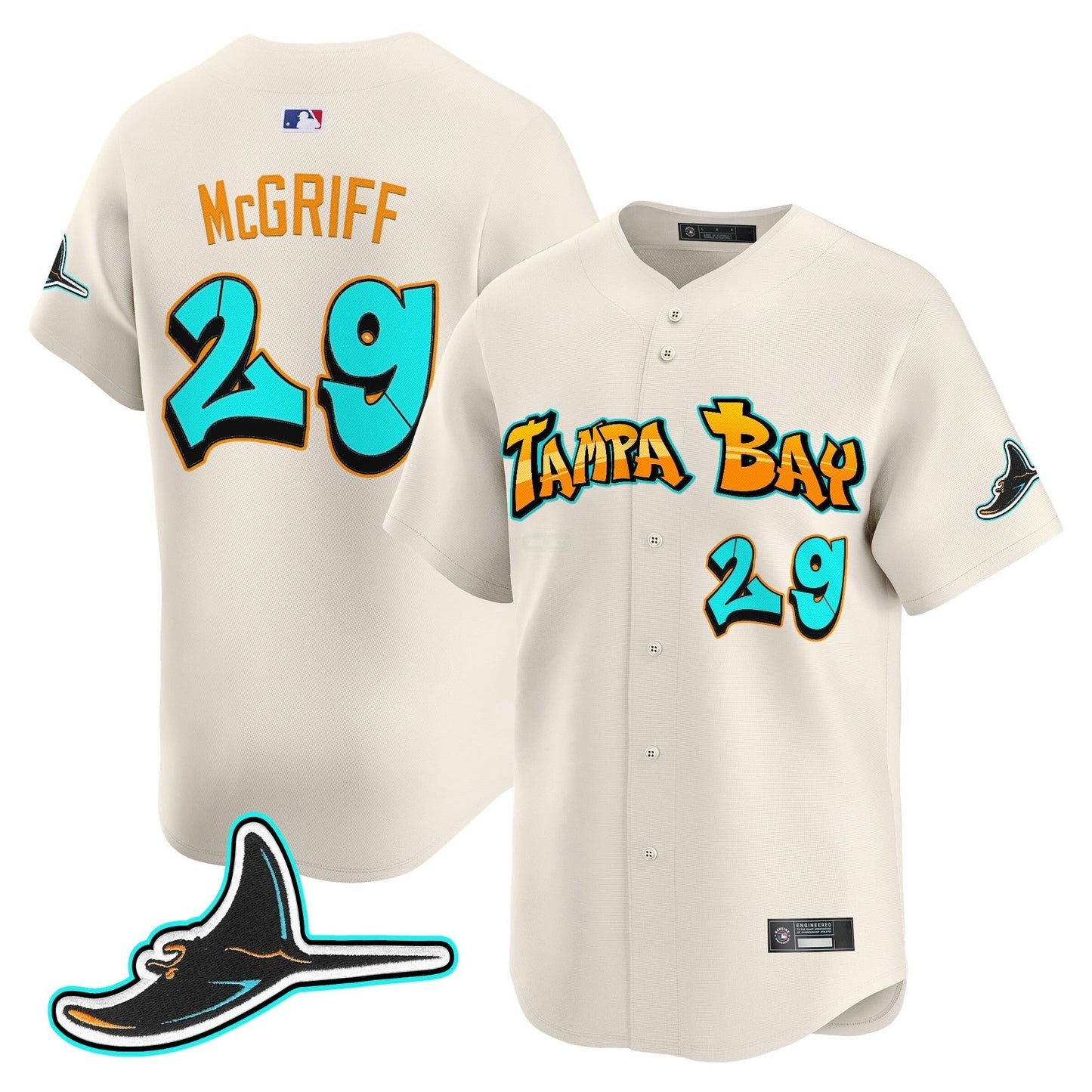 Camisa MLB Men’s Tampa Bay ‘Graffiti Gulfside Edition’ Vapor Premier Limited Jersey