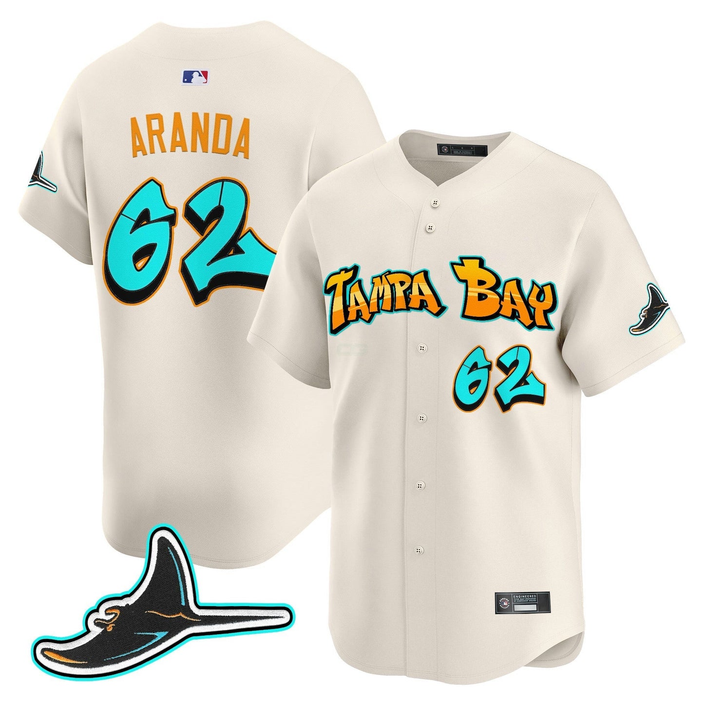 Camisa MLB Men’s Tampa Bay ‘Graffiti Gulfside Edition’ Vapor Premier Limited Jersey