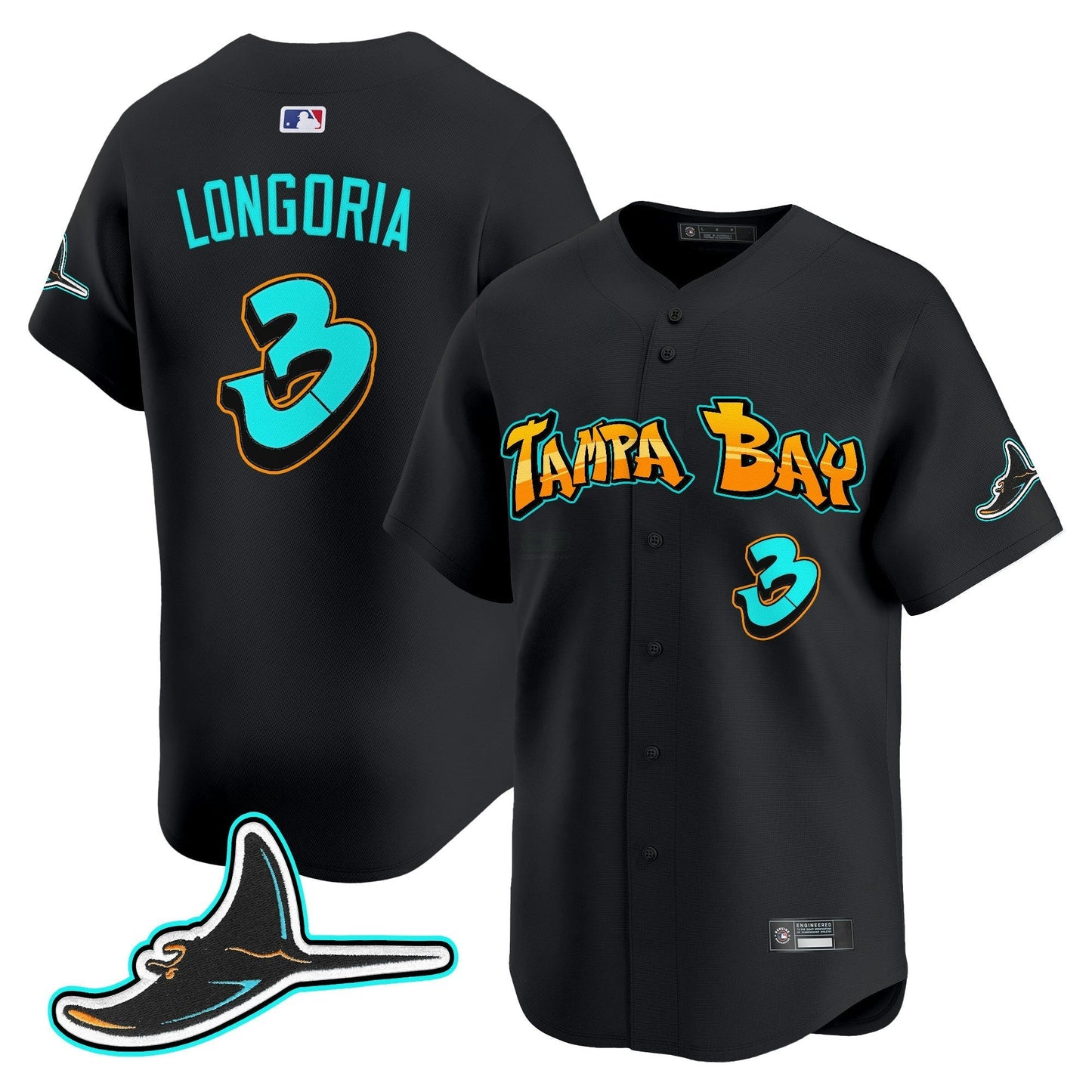 Camisa MLB Men’s Tampa Bay ‘Graffiti Gulfside Edition’ Vapor Premier Limited Jersey