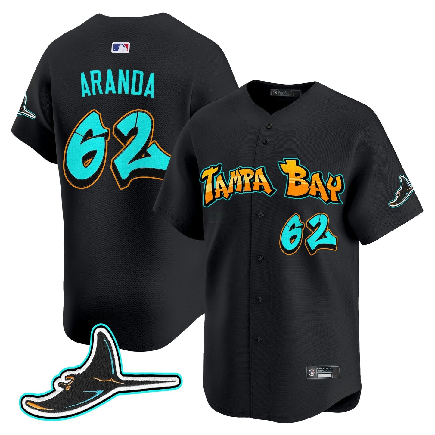 Camisa MLB Men’s Tampa Bay ‘Graffiti Gulfside Edition’ Vapor Premier Limited Jersey
