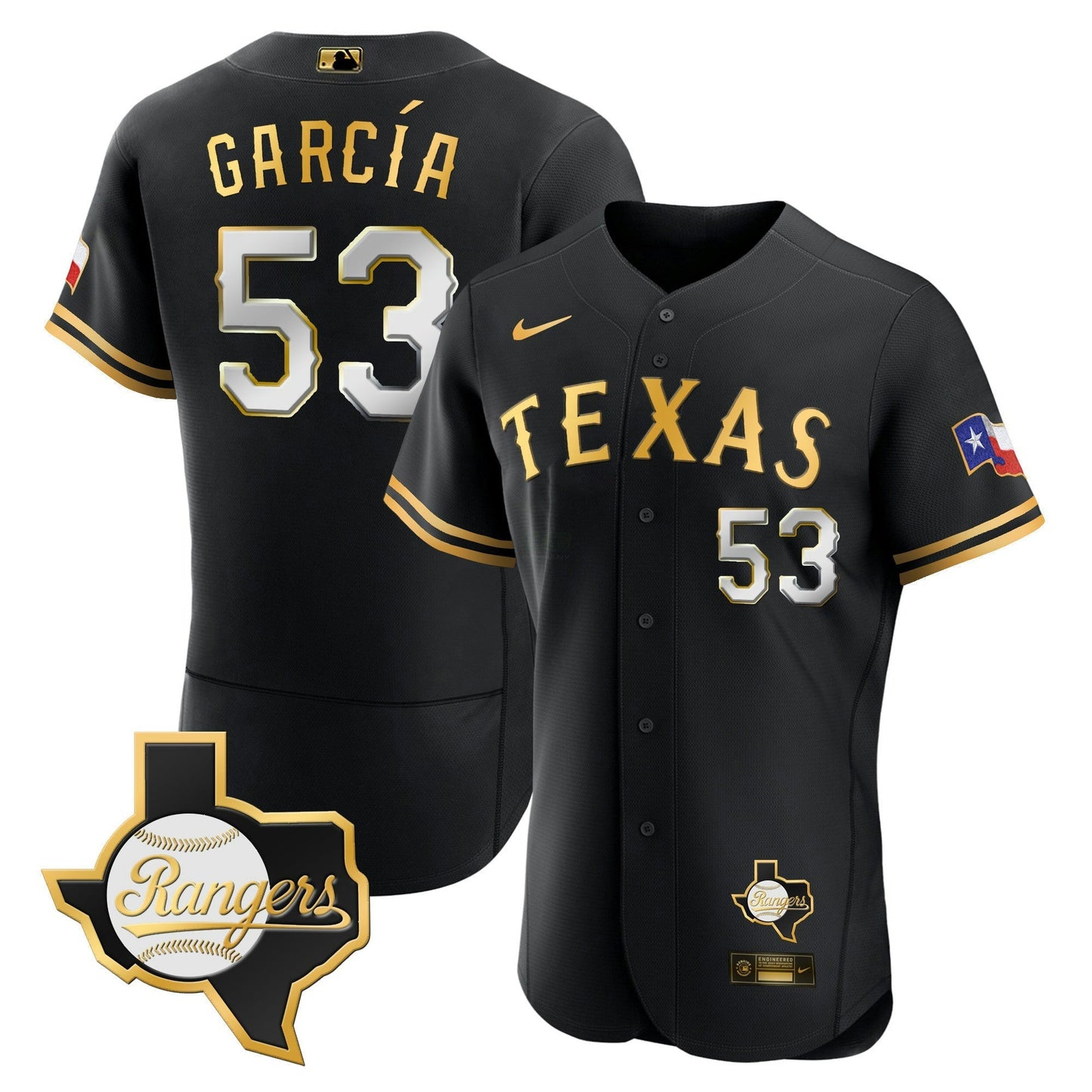 Camisa MLB Men’s Texas 2023 Flex Base Jersey – Texas Patch