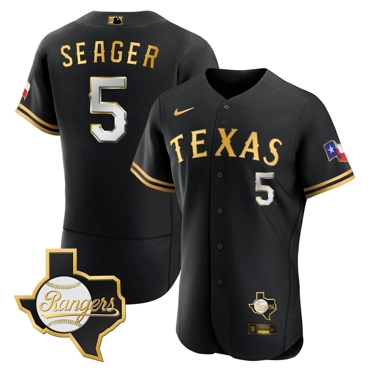 Camisa MLB Men’s Texas 2023 Flex Base Jersey – Texas Patch