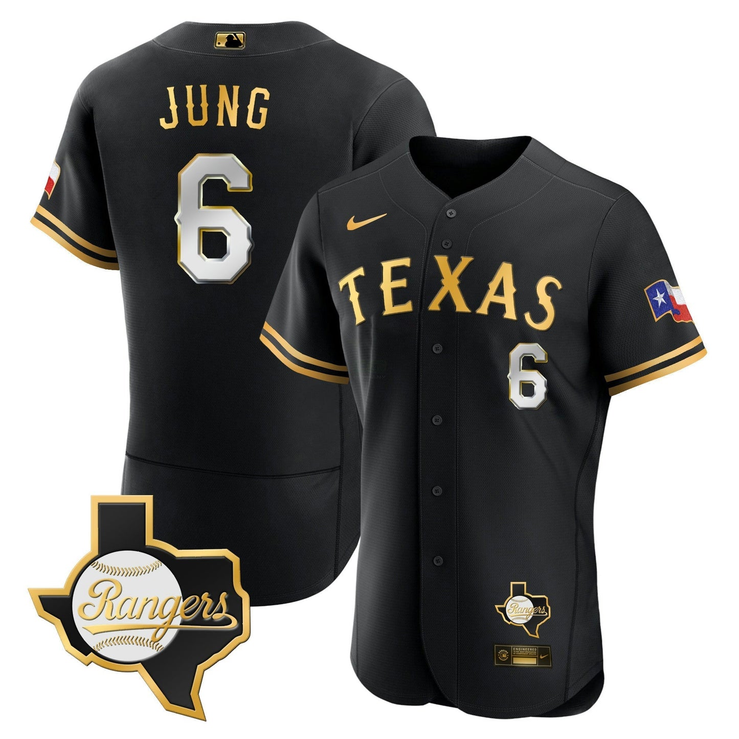 Camisa MLB Men’s Texas 2023 Flex Base Jersey – Texas Patch