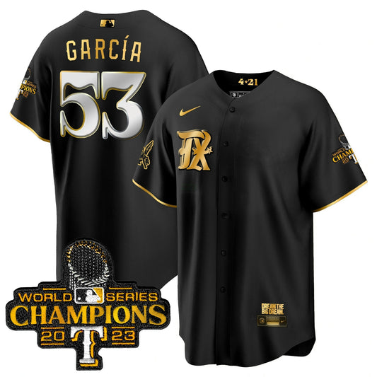 Camisa MLB Men’s Texas 2023 World Series Champions City Connect Cool Dourada Jersey