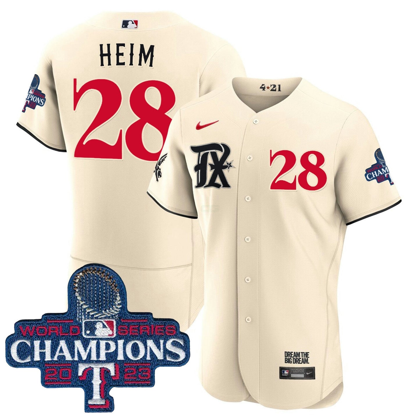 Camisa MLB Men’s Texas 2023 World Series Champions City Connect Flex Base Jersey