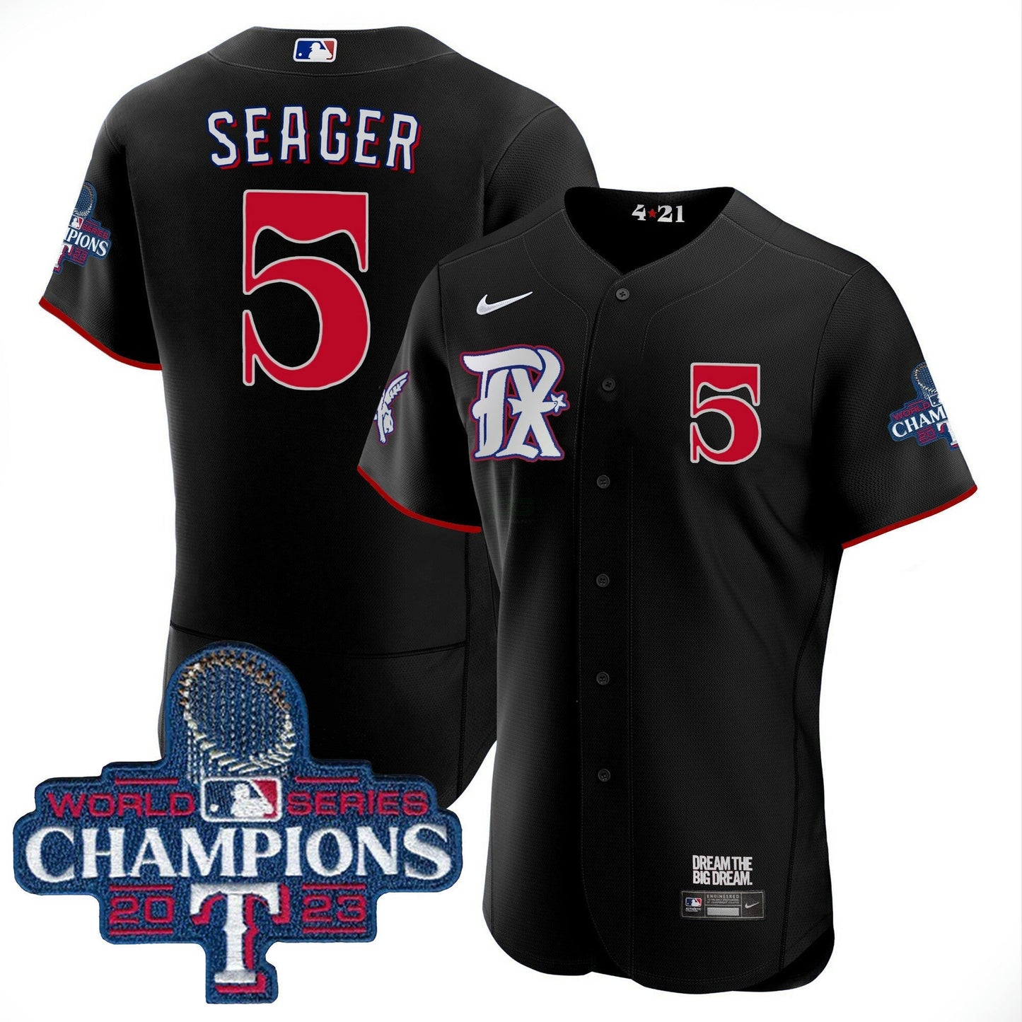 Camisa MLB Men’s Texas 2023 World Series Champions City Connect Flex Base Jersey
