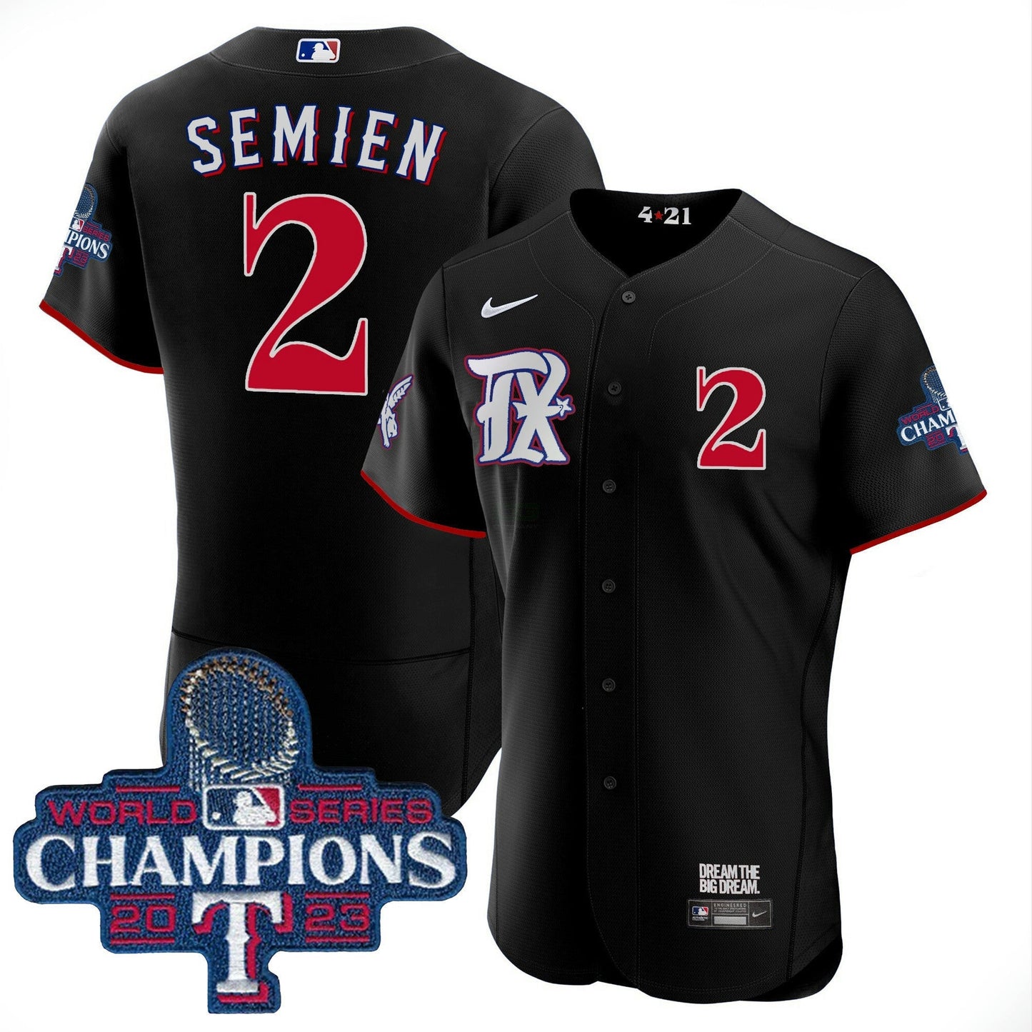 Camisa MLB Men’s Texas 2023 World Series Champions City Connect Flex Base Jersey