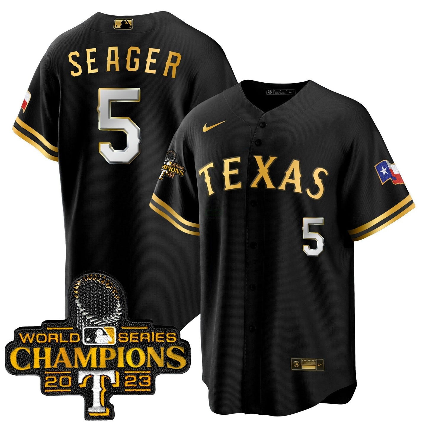 Camisa MLB Men’s Texas 2023 World Series Champions Cool Base Jersey