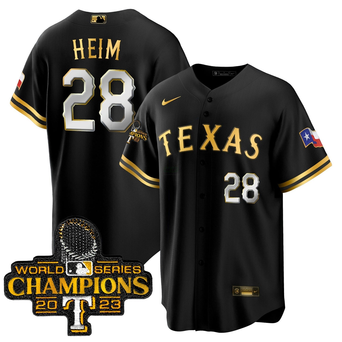 Camisa MLB Men’s Texas 2023 World Series Champions Cool Base Jersey