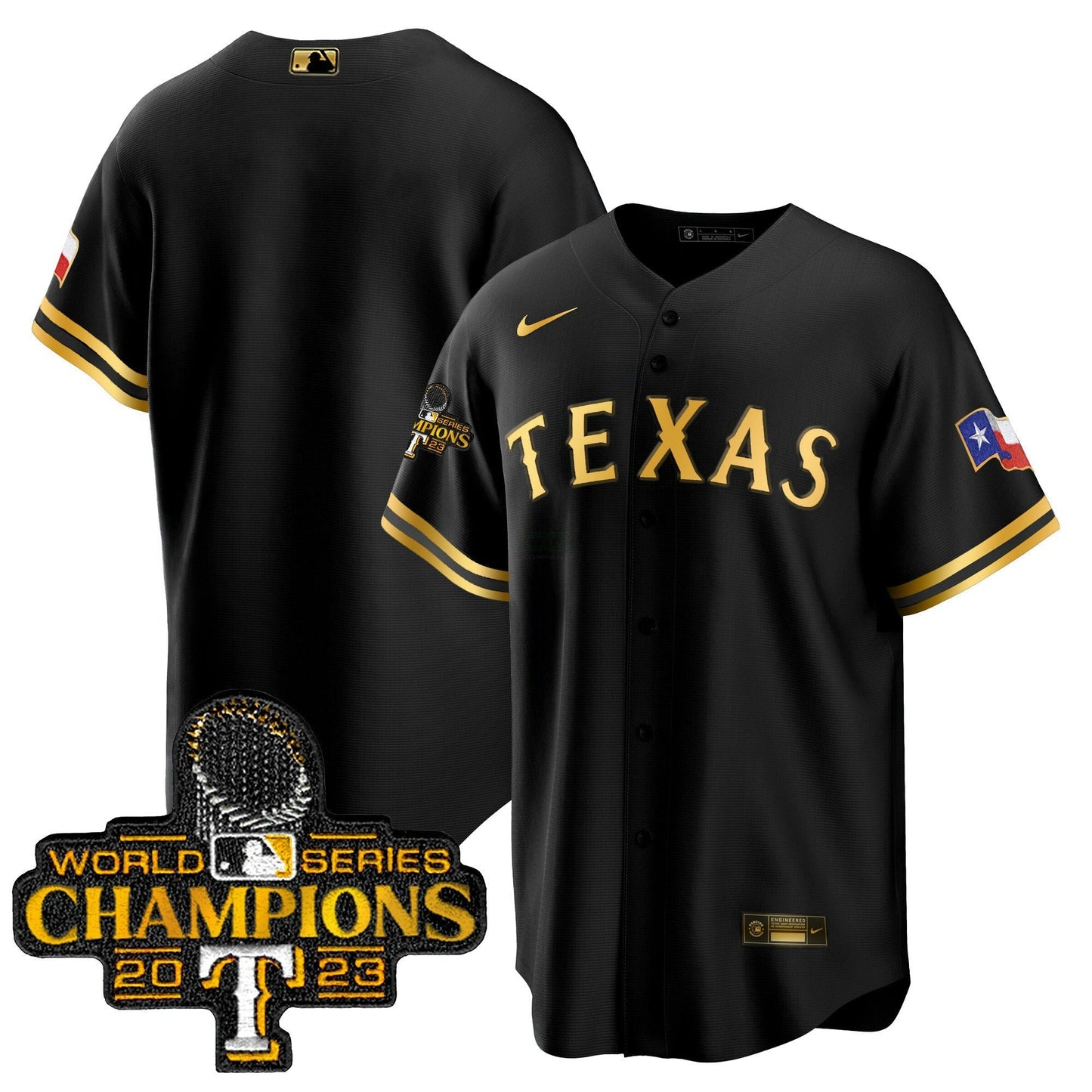 Camisa MLB Men’s Texas 2023 World Series Champions Cool Base Jersey