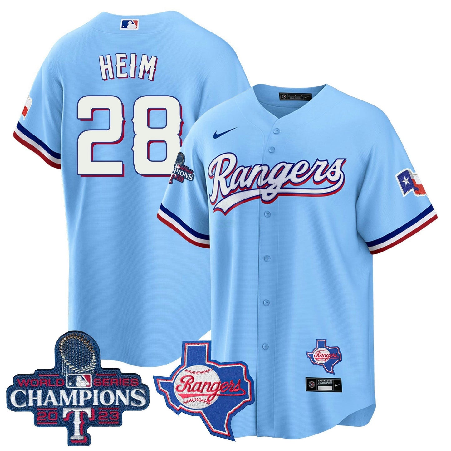 Camisa MLB Men’s Texas 2023 World Series Champions Cool Base Jersey V2