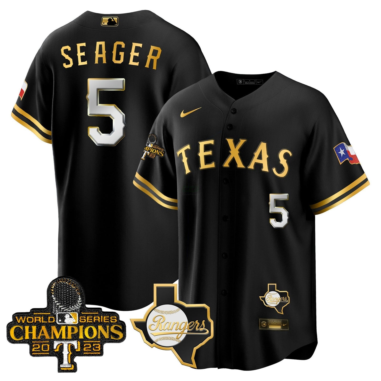 Camisa MLB Men’s Texas 2023 World Series Champions Cool Base Jersey V2