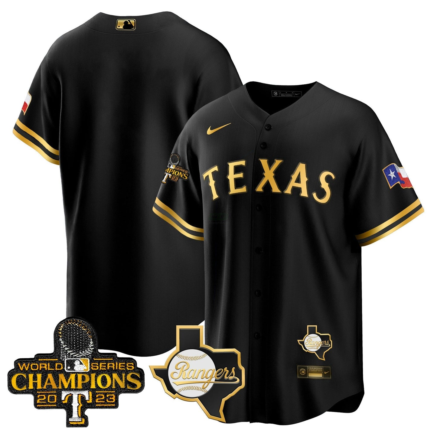 Camisa MLB Men’s Texas 2023 World Series Champions Cool Base Jersey V2