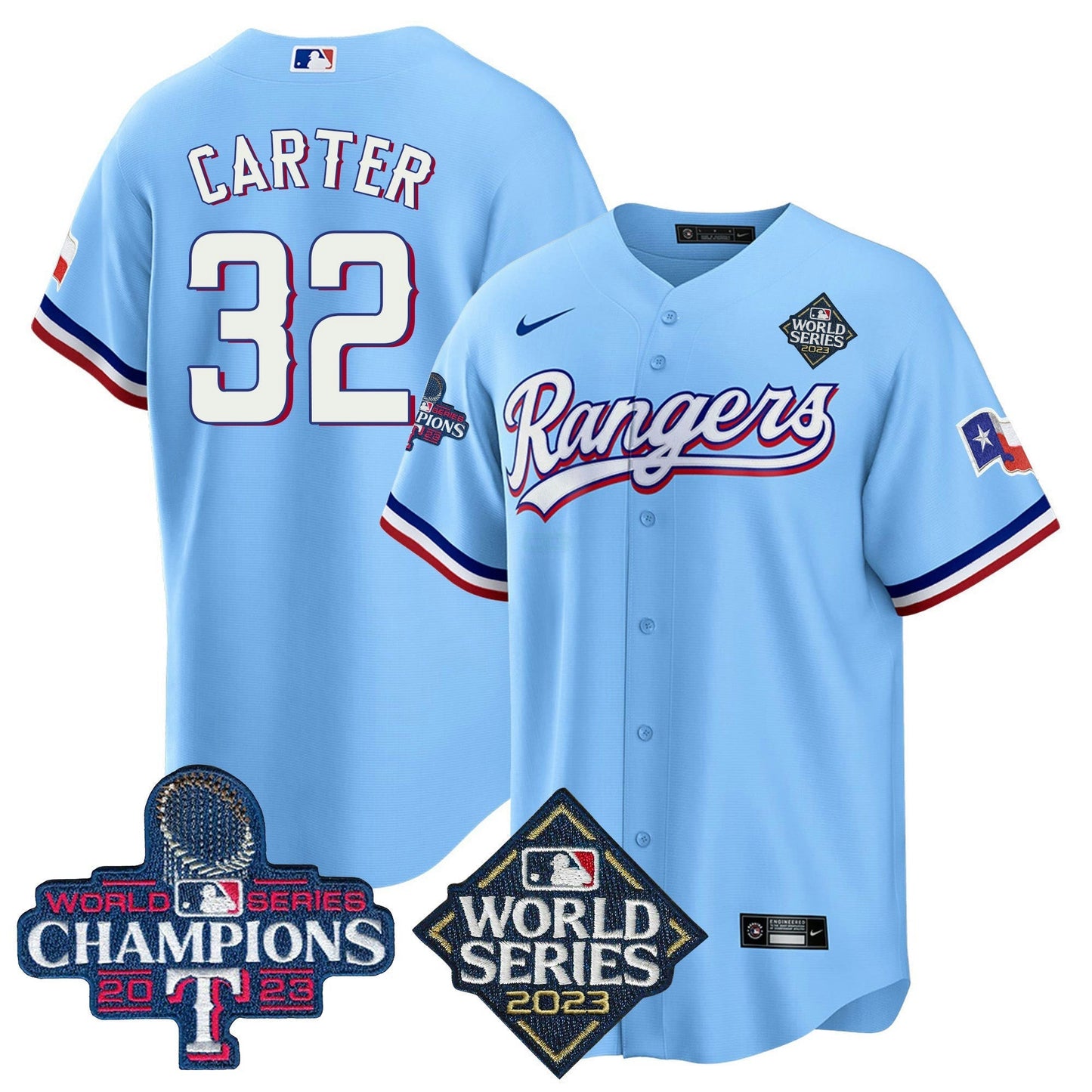 Camisa MLB Men’s Texas 2023 World Series Champions Cool Base Jersey V4