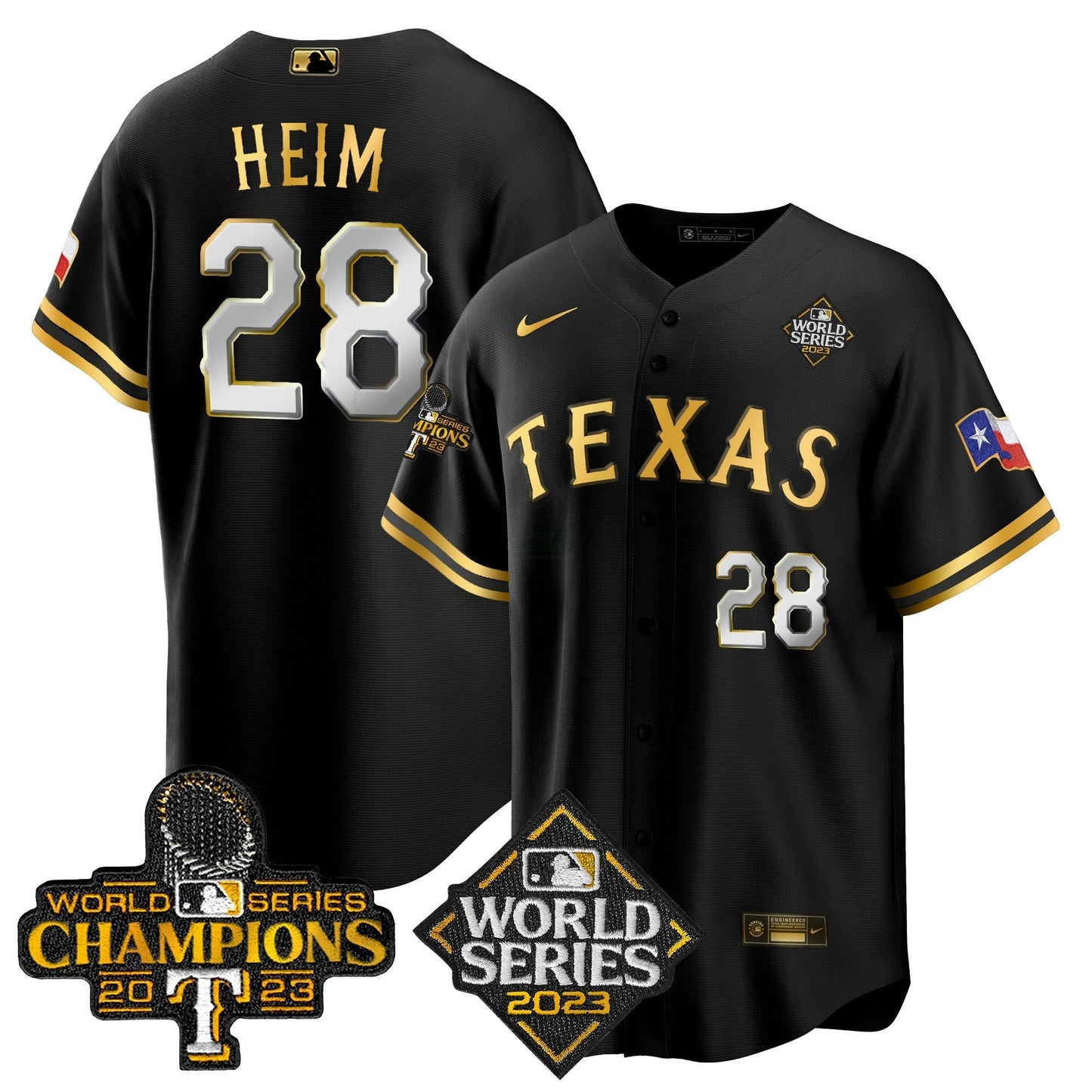 Camisa MLB Men’s Texas 2023 World Series Champions Cool Base Jersey V4