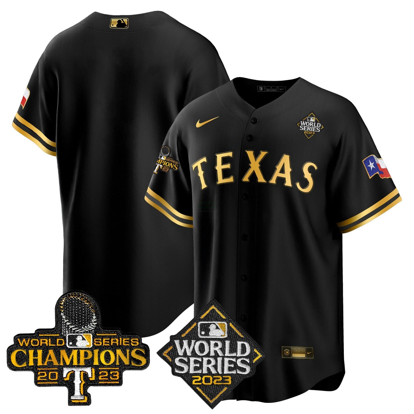Camisa MLB Men’s Texas 2023 World Series Champions Cool Base Jersey V4