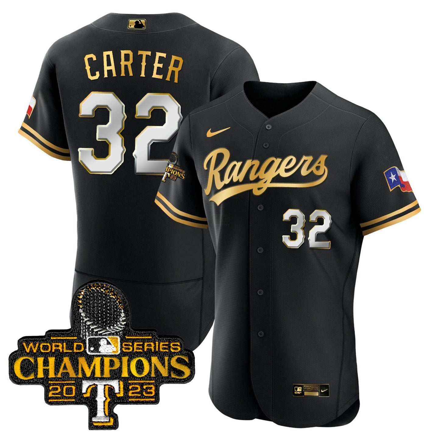Camisa MLB Men’s Texas 2023 World Series Champions Flex Base Jersey V3