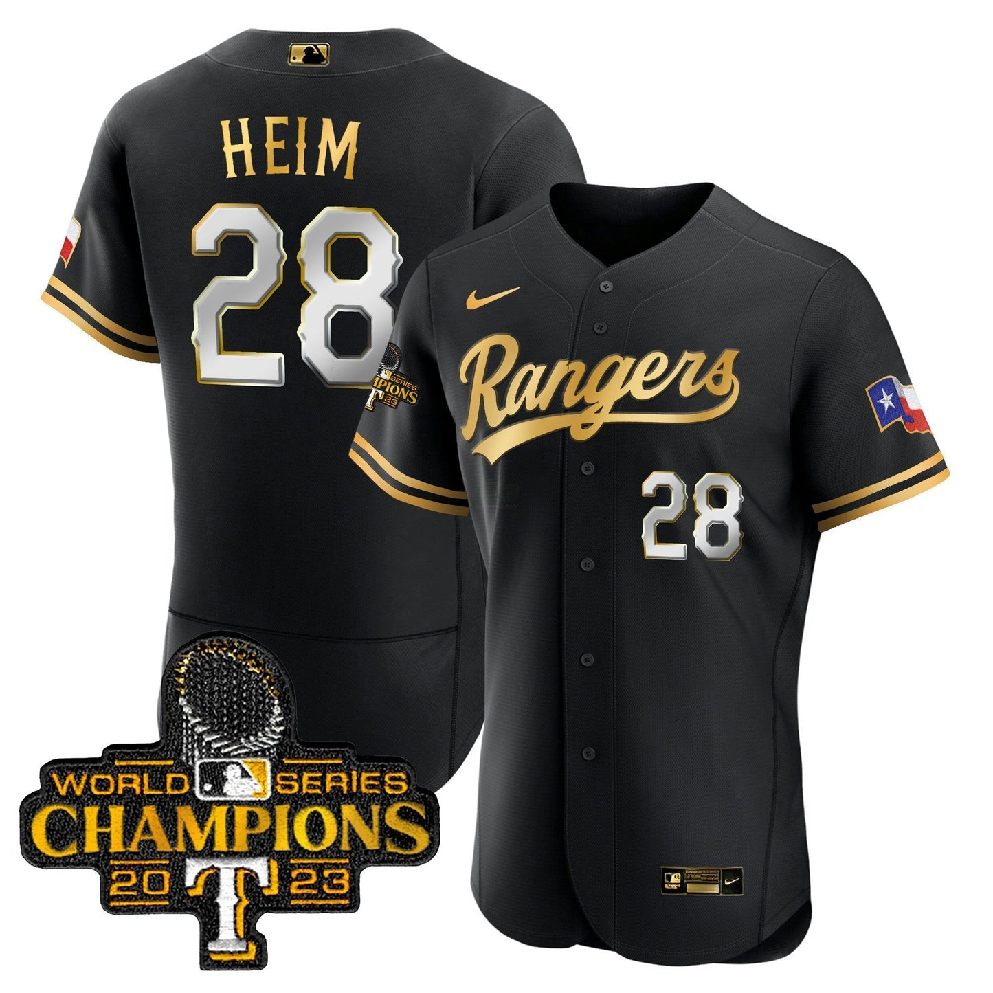 Camisa MLB Men’s Texas 2023 World Series Champions Flex Base Jersey V3