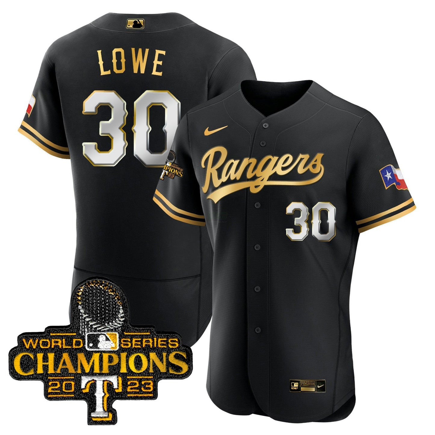 Camisa MLB Men’s Texas 2023 World Series Champions Flex Base Jersey V3