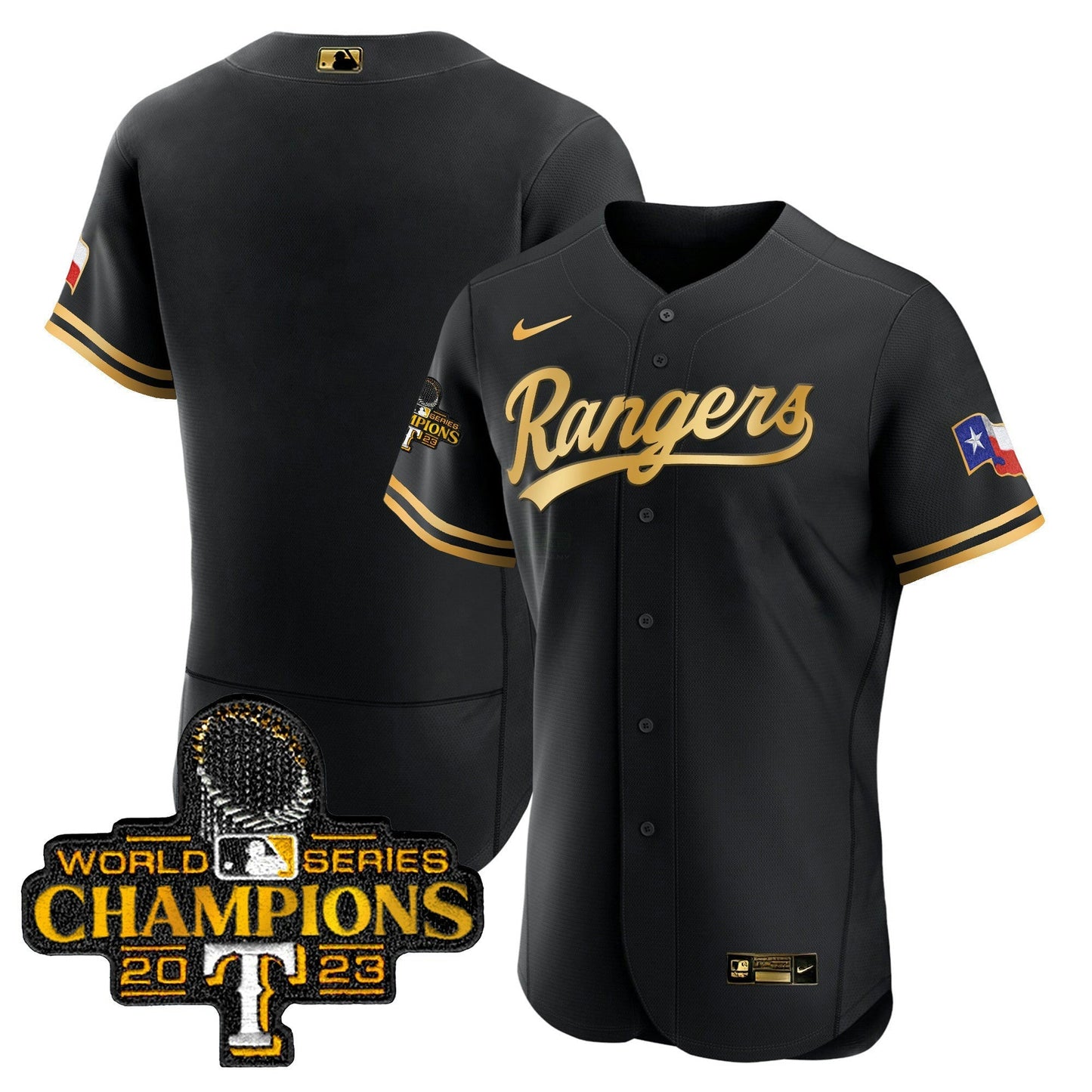 Camisa MLB Men’s Texas 2023 World Series Champions Flex Base Jersey V3