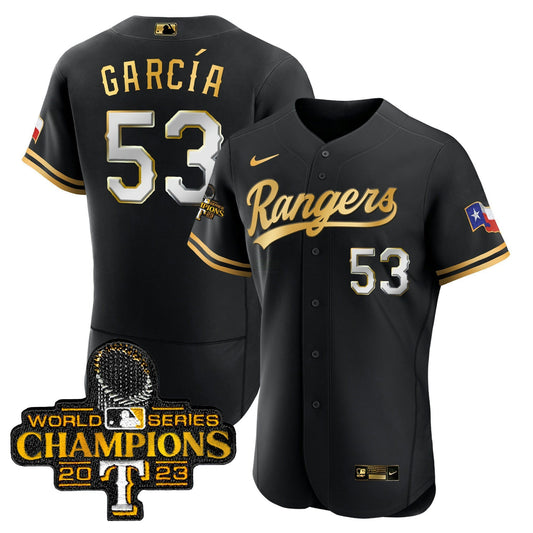 Camisa MLB Men’s Texas 2023 World Series Champions Flex Base Jersey V3