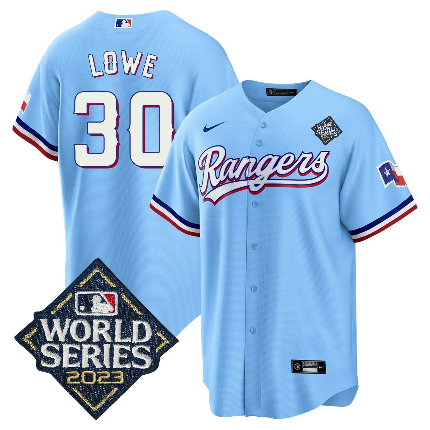 Camisa MLB Men’s Texas 2023 World Series Cool Base Jersey