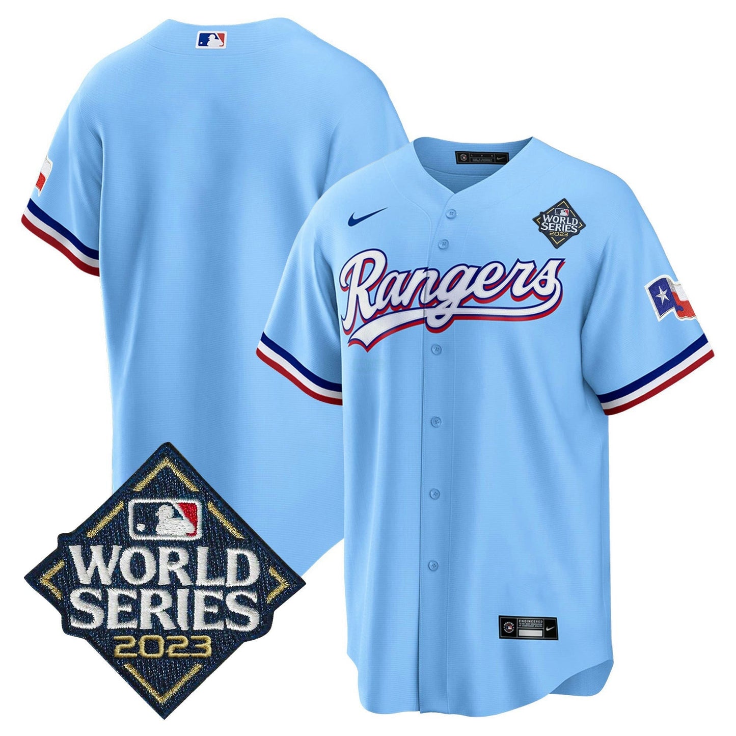 Camisa MLB Men’s Texas 2023 World Series Cool Base Jersey