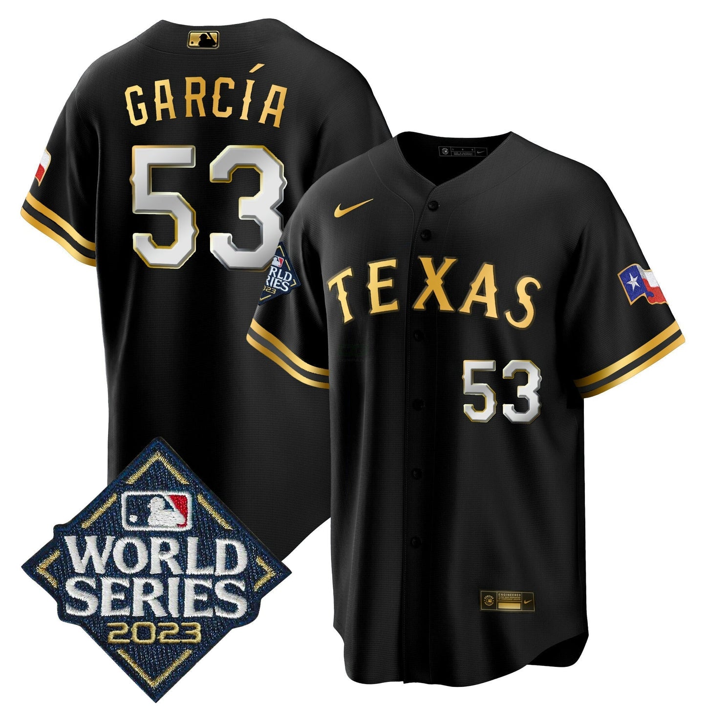 Camisa MLB Men’s Texas 2023 World Series Cool Base Jersey