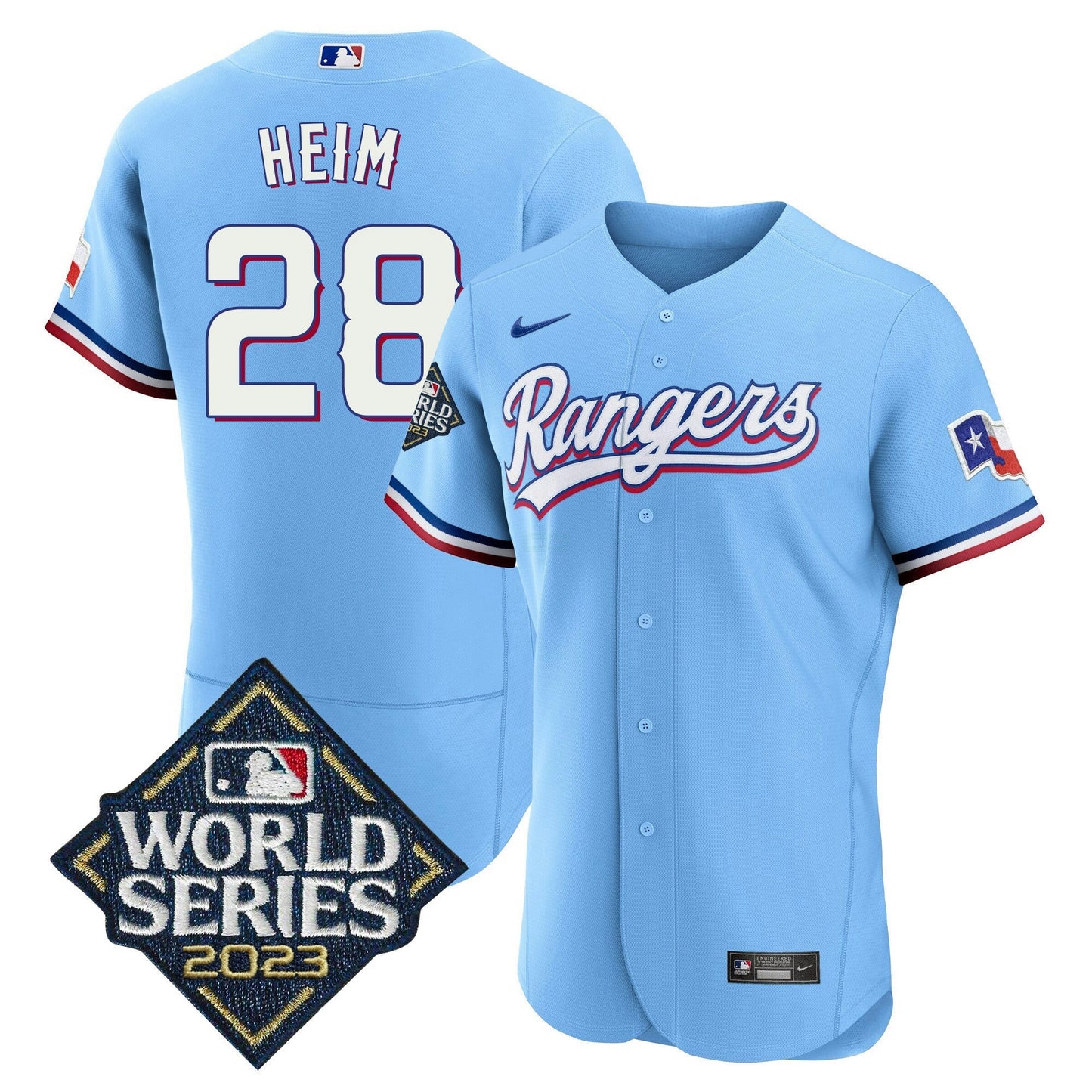 Camisa MLB Men’s Texas 2023 World Series Flex Base Jersey