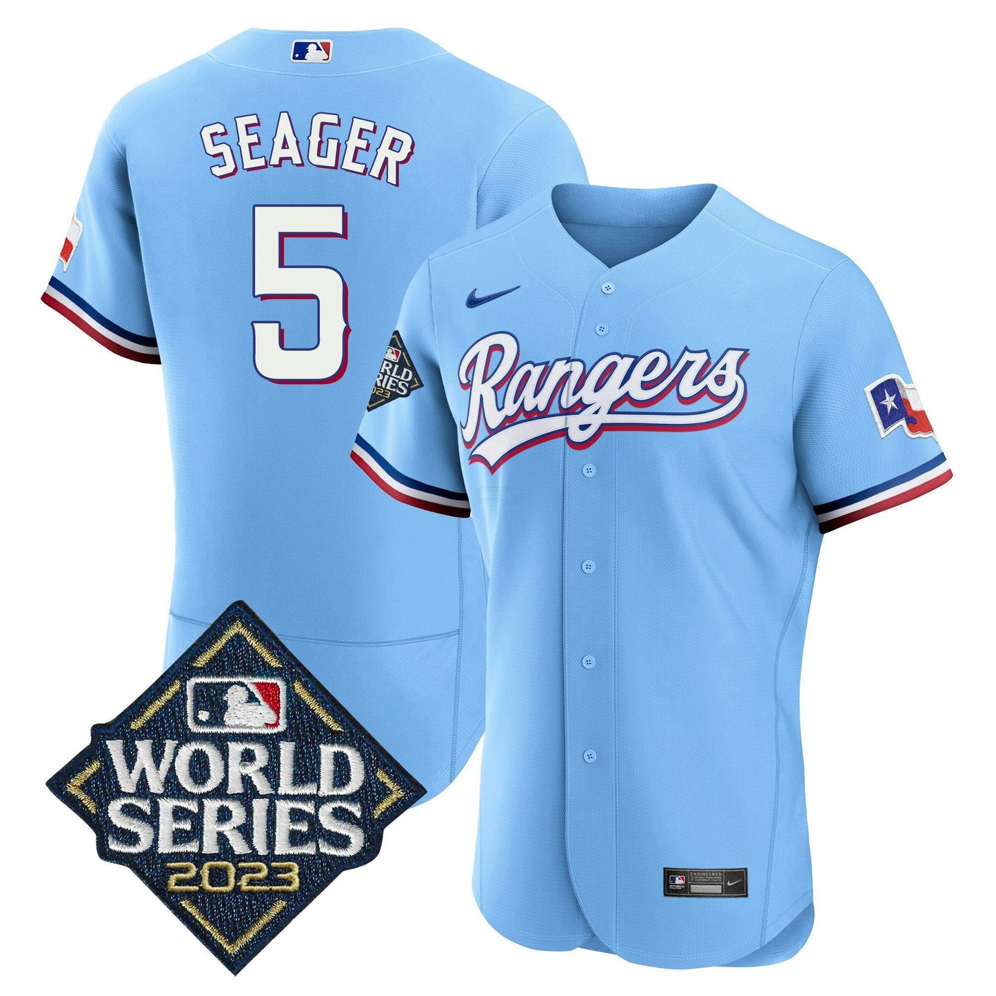 Camisa MLB Men’s Texas 2023 World Series Flex Base Jersey V1