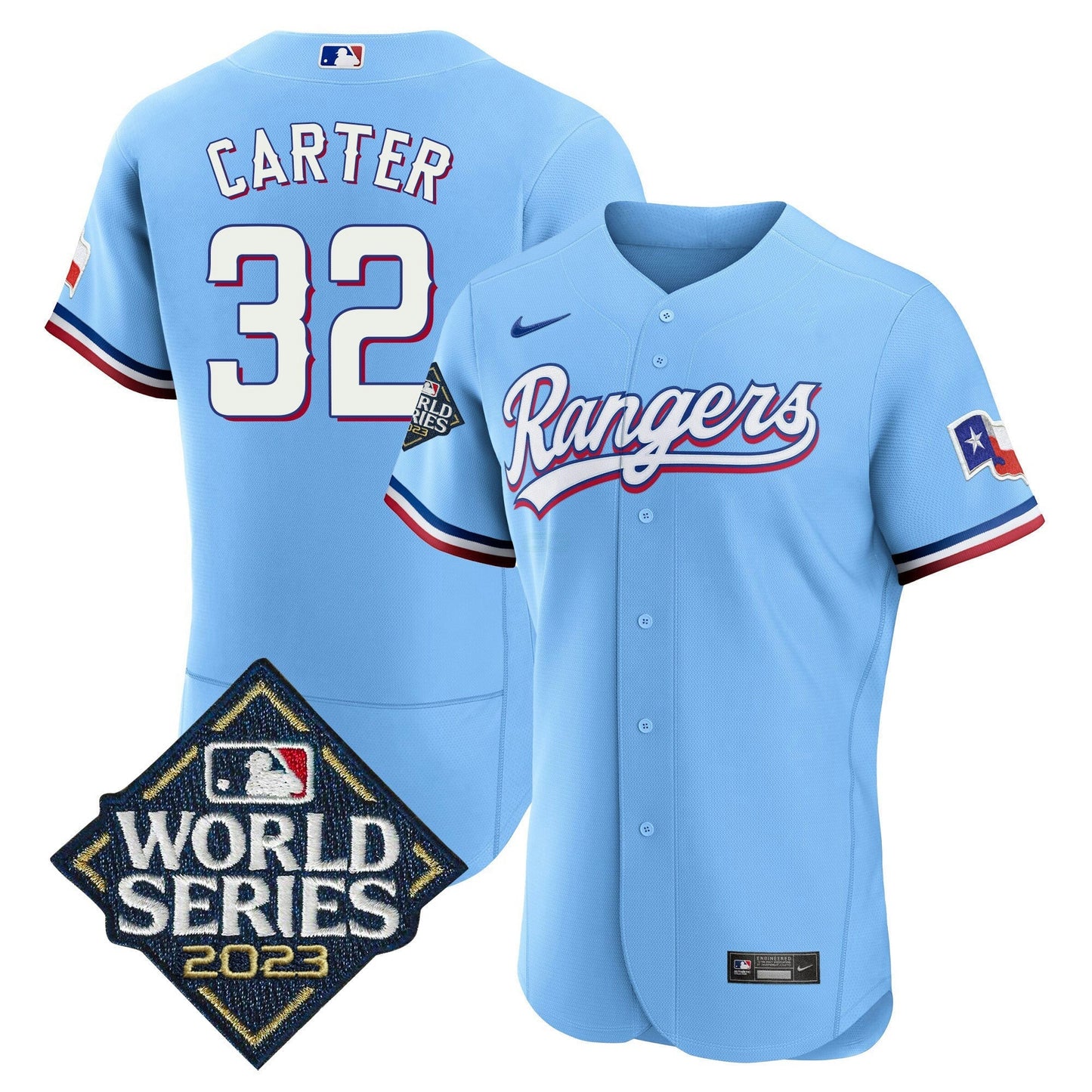 Camisa MLB Men’s Texas 2023 World Series Flex Base Jersey V1