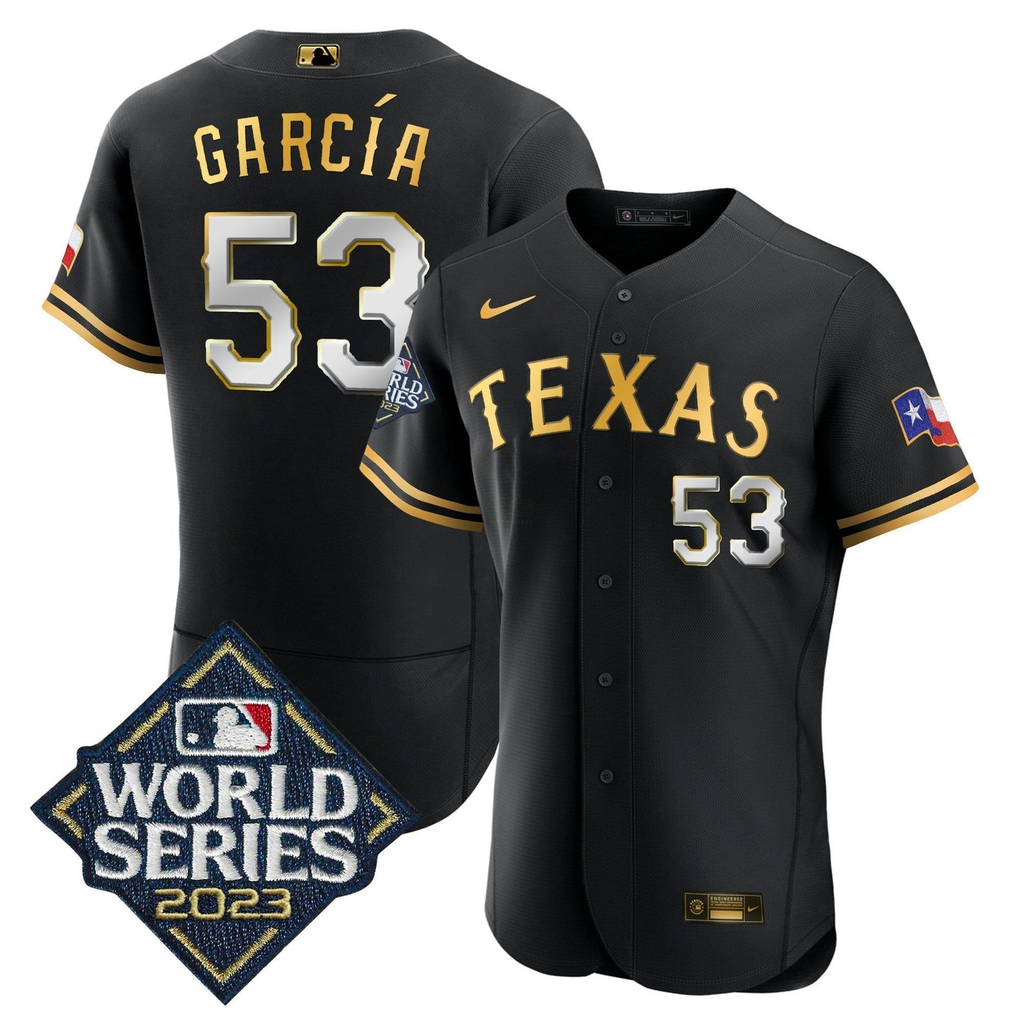 Camisa MLB Men’s Texas 2023 World Series Flex Base Jersey V1