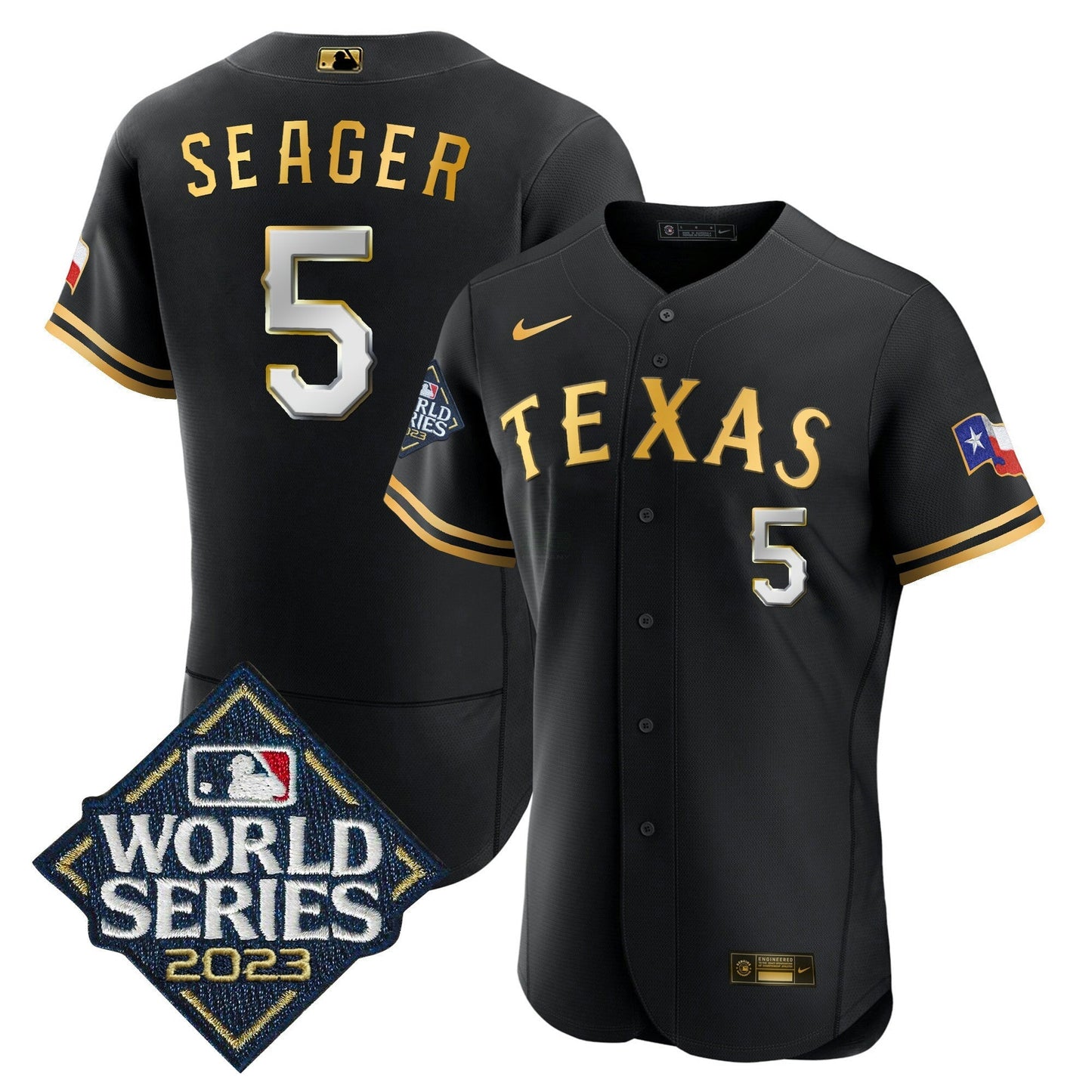 Camisa MLB Men’s Texas 2023 World Series Flex Base Jersey V1