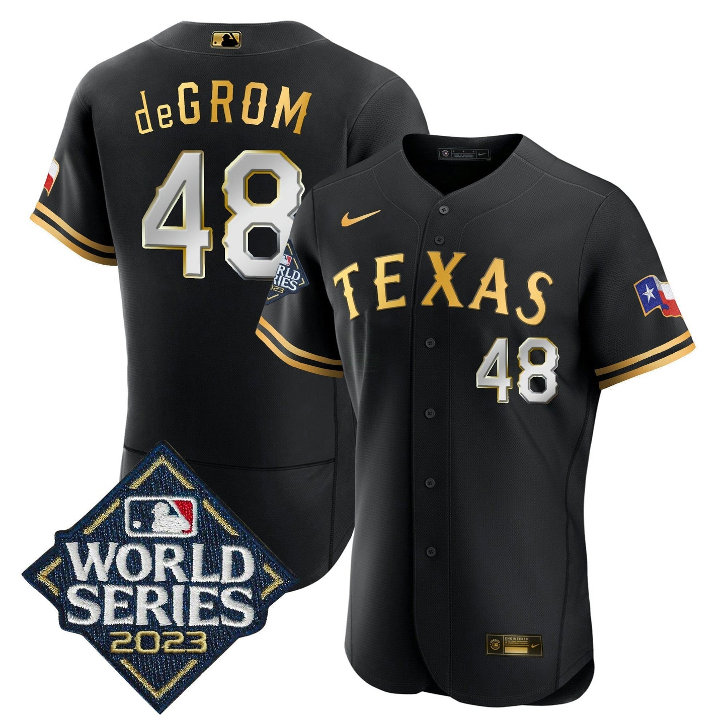 Camisa MLB Men’s Texas 2023 World Series Flex Base Jersey V1