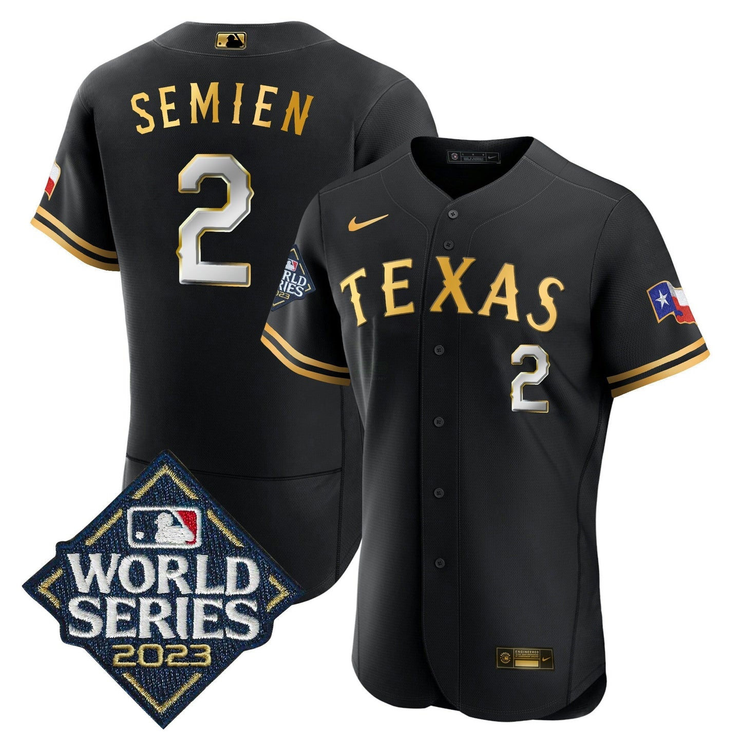 Camisa MLB Men’s Texas 2023 World Series Flex Base Jersey V1