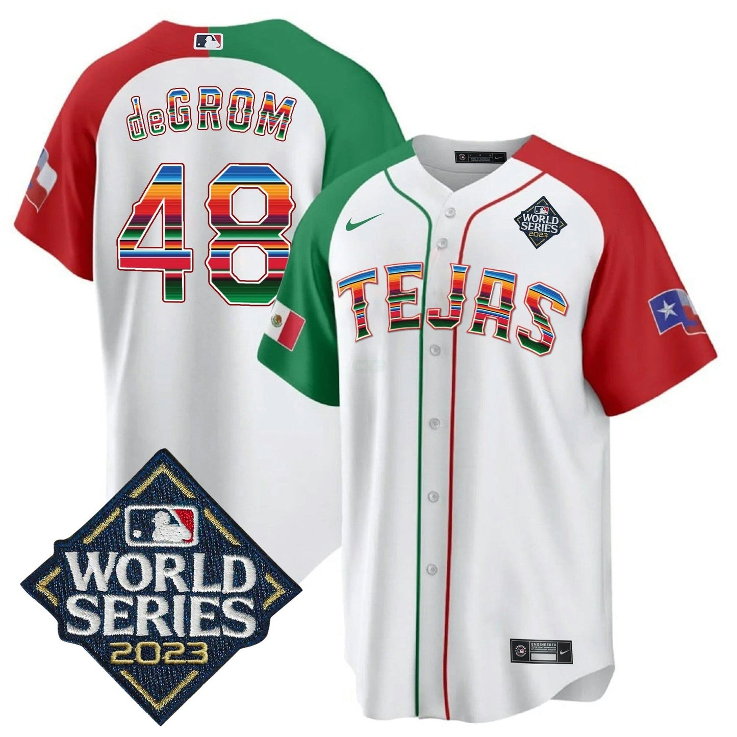 Camisa MLB Men’s Texas 2023 World Series Mexico Jersey