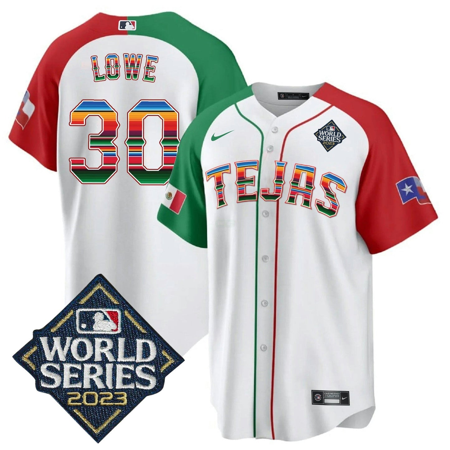 Camisa MLB Men’s Texas 2023 World Series Mexico Jersey