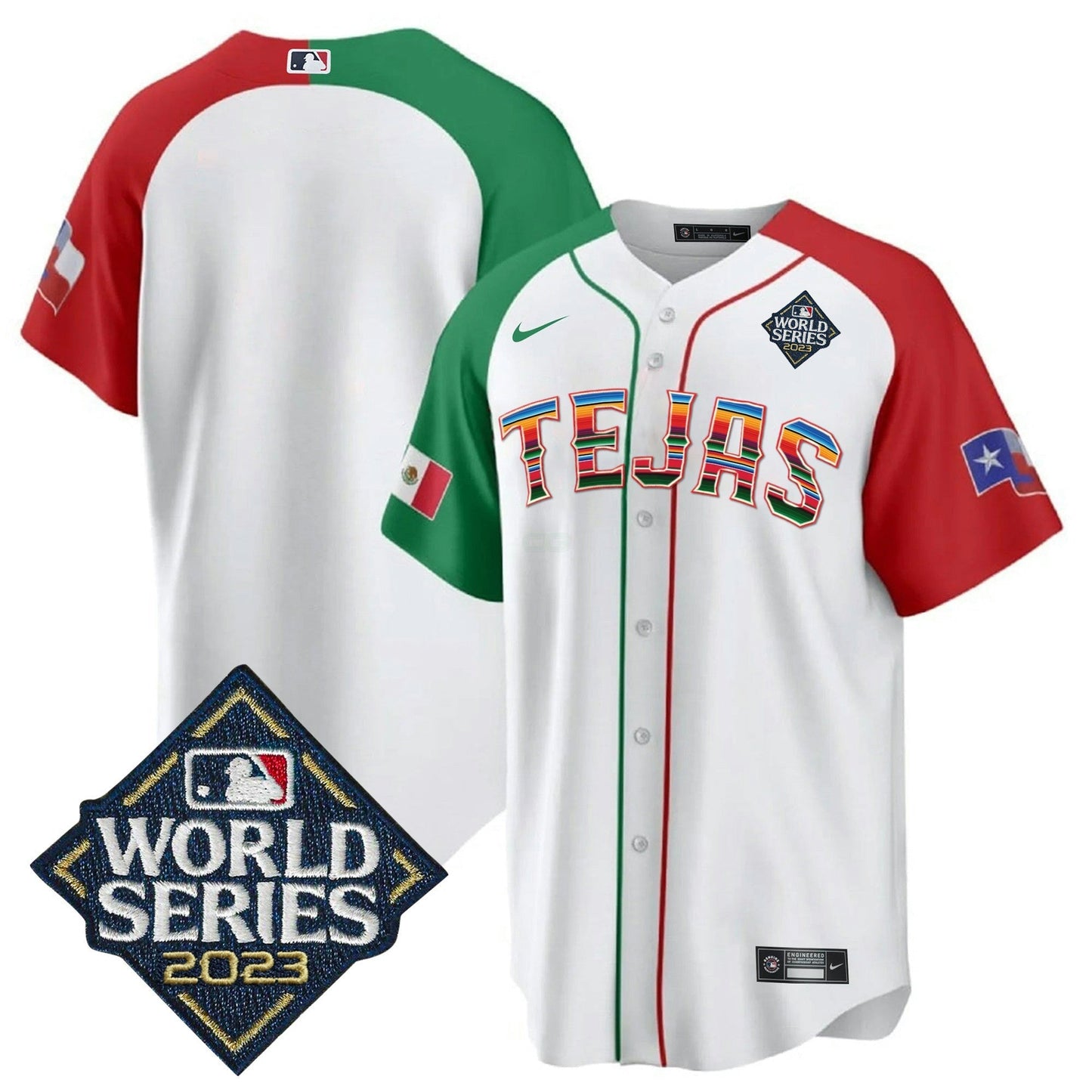Camisa MLB Men’s Texas 2023 World Series Mexico Jersey
