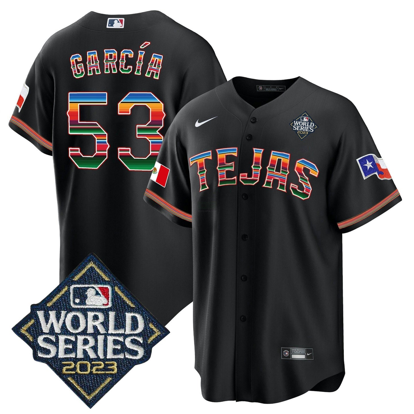 Camisa MLB Men’s Texas 2023 World Series Mexico Jersey