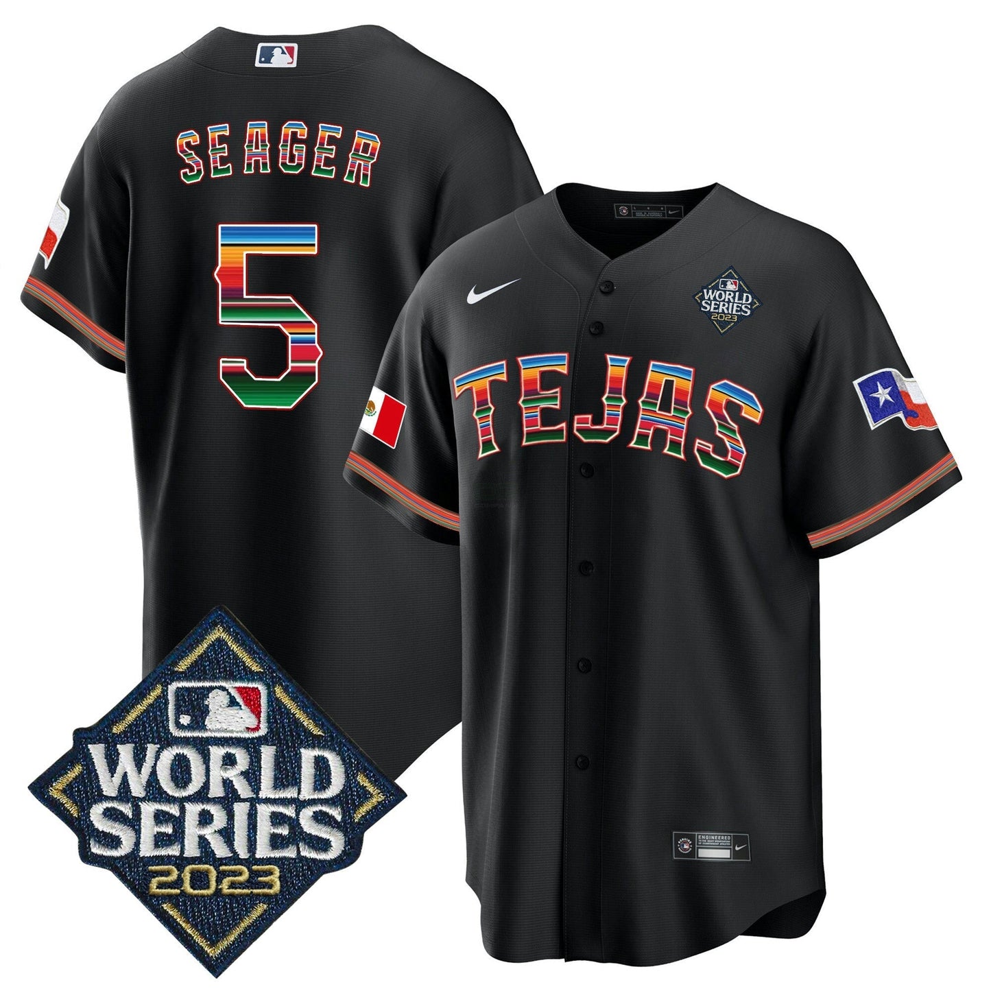 Camisa MLB Men’s Texas 2023 World Series Mexico Jersey